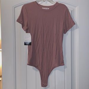 Blush bodysuit high neck t shirt pink